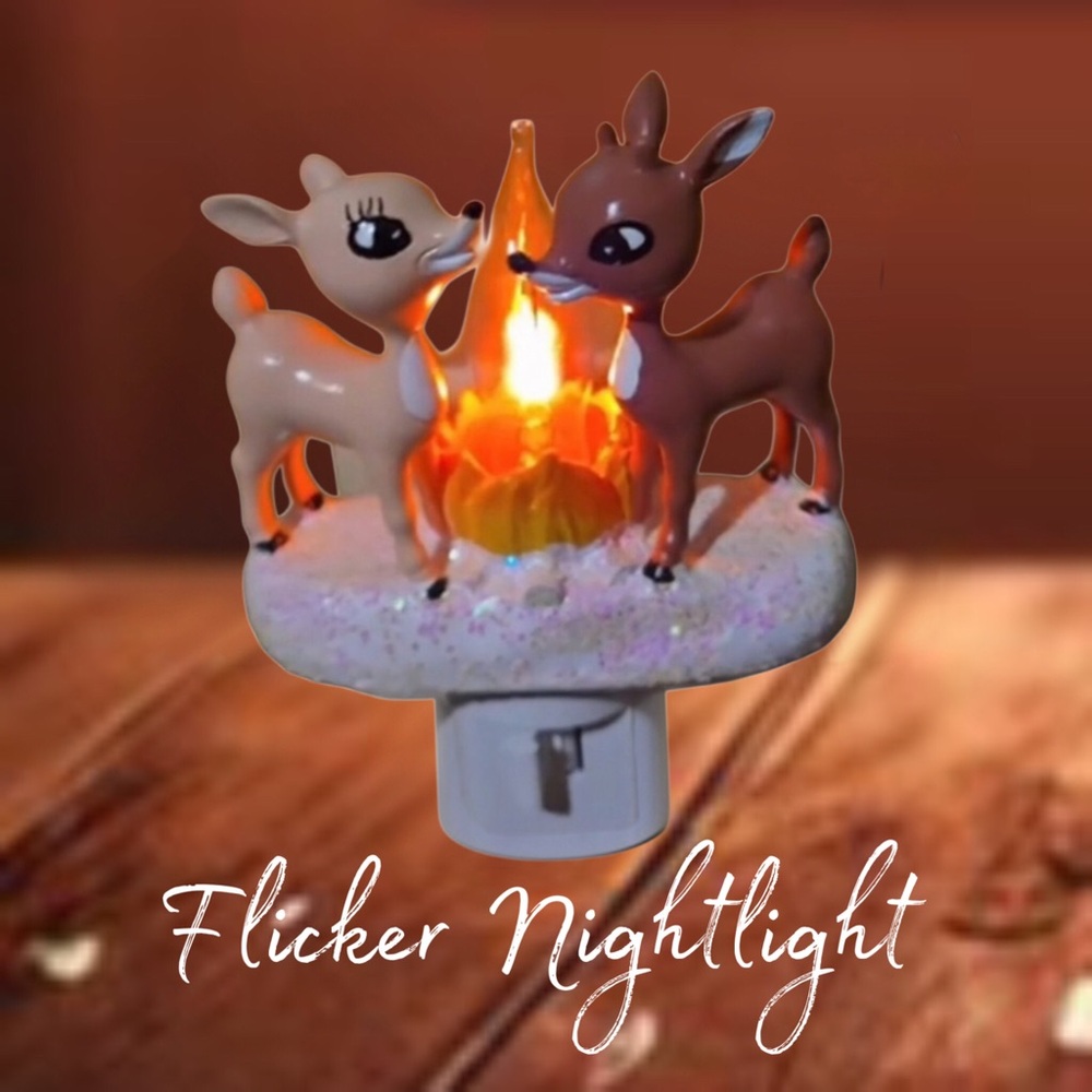 Rudolph and Clarice Campfire Nightlight